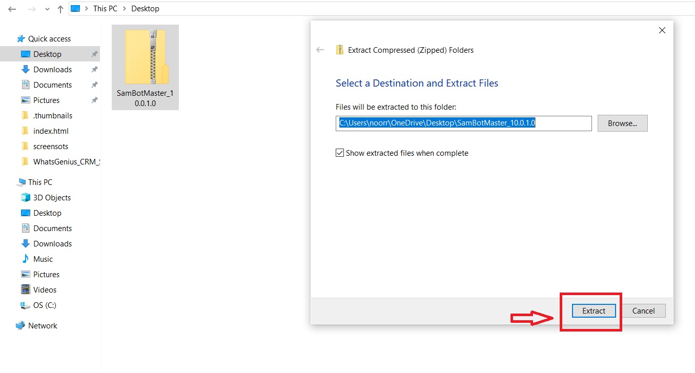  WhatsApp Sender click extract demo