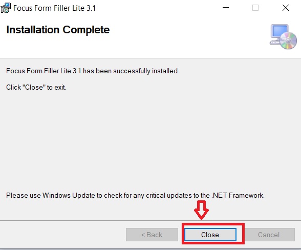 complete installing focus form filler 
