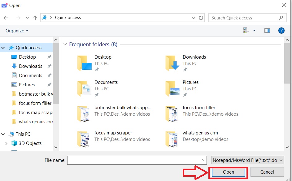 focus auto typer files display